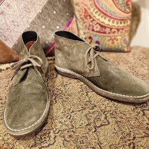 J CREW McCalister Suede Desert Boots in Olive Green 10D Made in Italy 🇮🇹